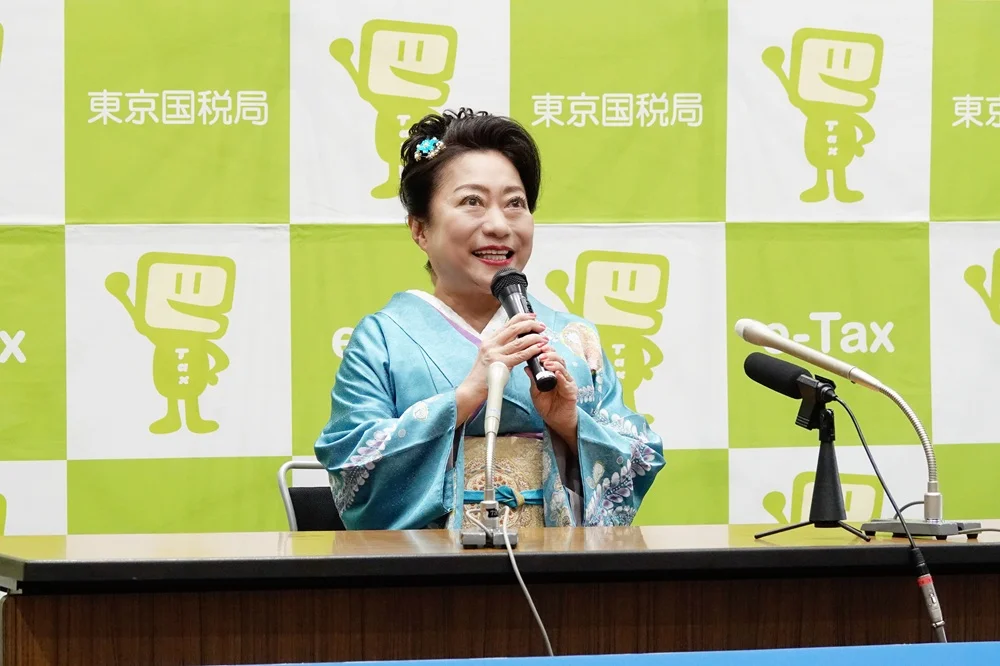 2026年の確定申告PRイベントに登壇した山村紅葉