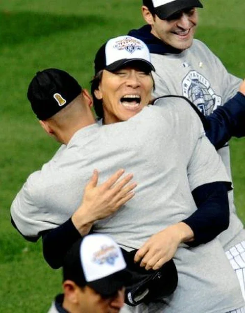 2009年11月ワールドシリーズ優勝を喜ぶ松井秀喜 35歳